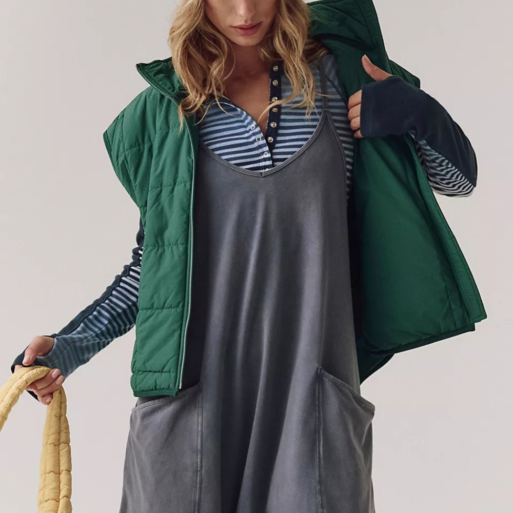 NWT Free People Hot Shot Onesie in Dark Gray XS